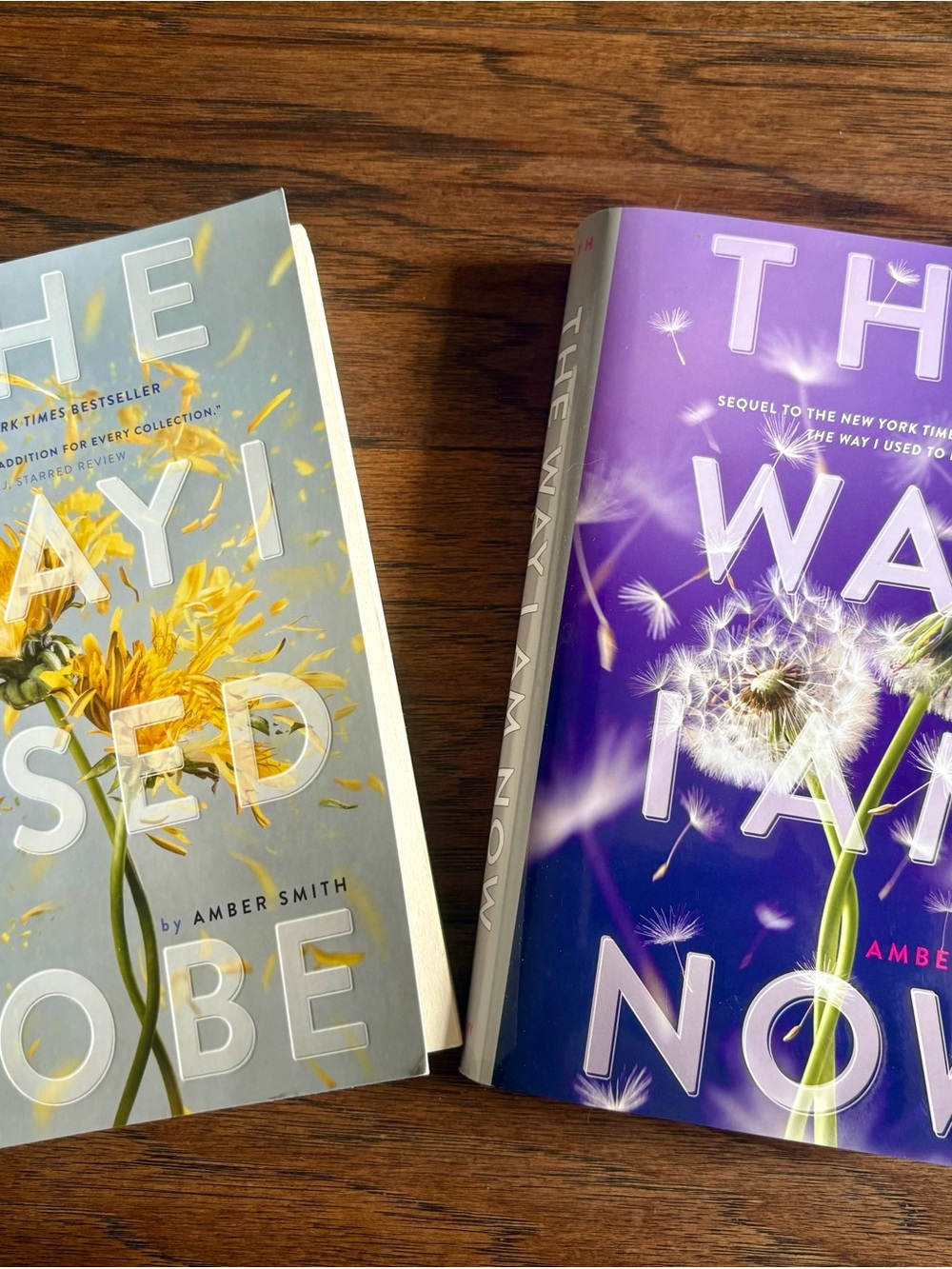 Amber Smith - Pair of Floral Hardcover Books - Yellow & Purple Covers